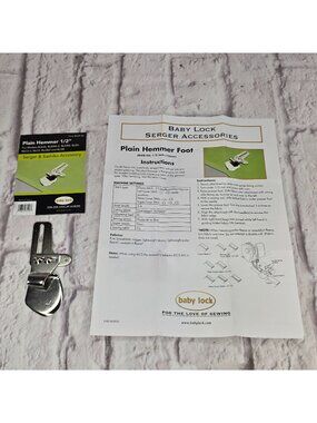Baby Lock Plain Hemmer Foot 1/2 For Sergers BLE8 BLE8W BLE8W-2 BLCS BLCS-2 BLQK2